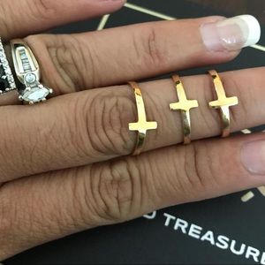 18k Real Golf Cross Rings